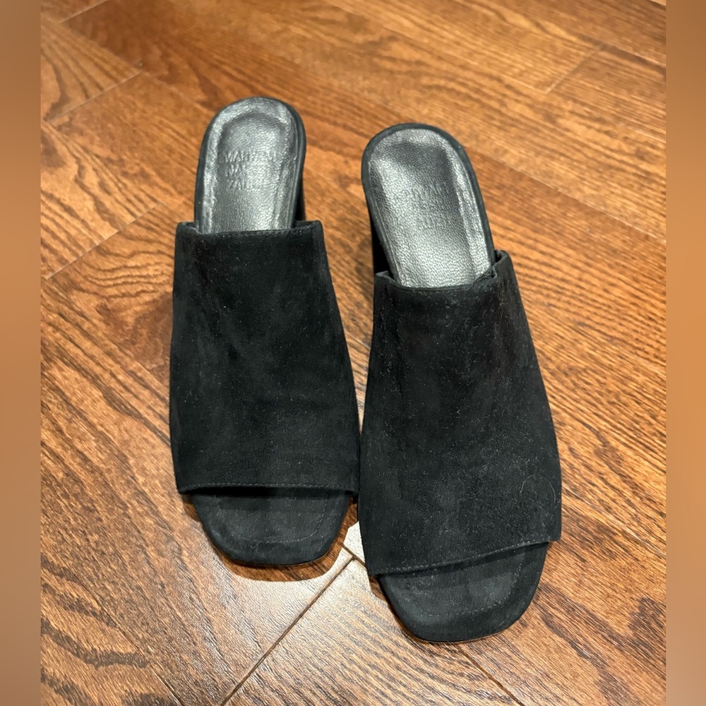 Maryam Nassir Zadeh Black Suede Slide Mules | Size 36 | Made in Italy